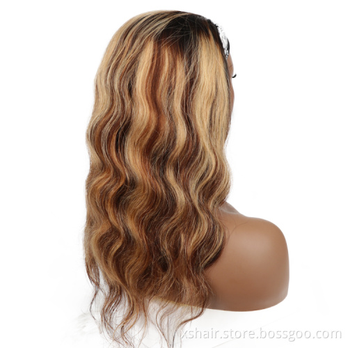 Piano Color Ombre Highlight Wig 8-26 Inch 13x4 Straight Brazilian Remy Human Hair Straight Headband Wigs